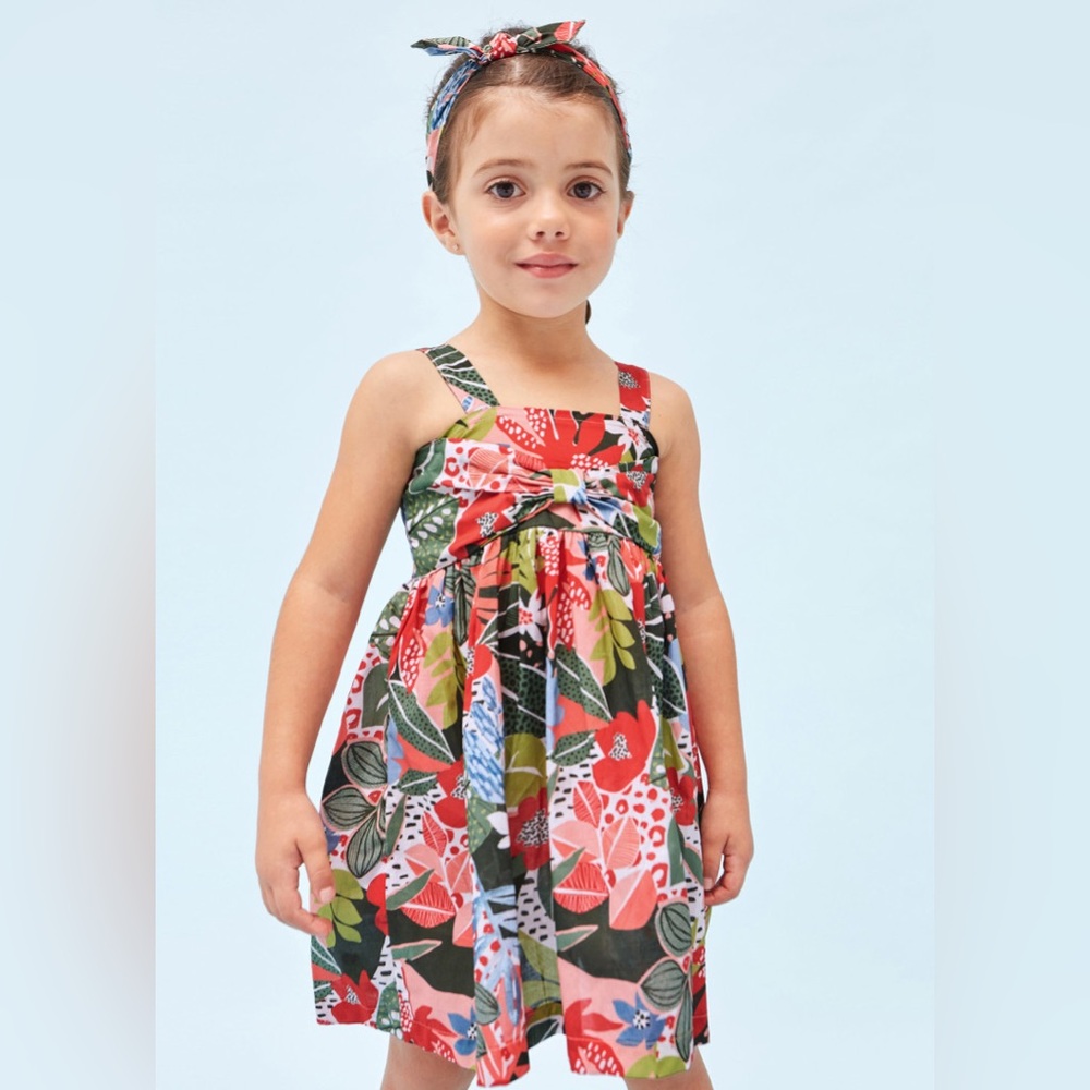 Size 7 Girls Mayoral Multicolor Floral Kids Dress